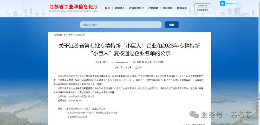 喜报！若名芯半导体荣膺江苏省第七批专精特新“小巨人”殊荣